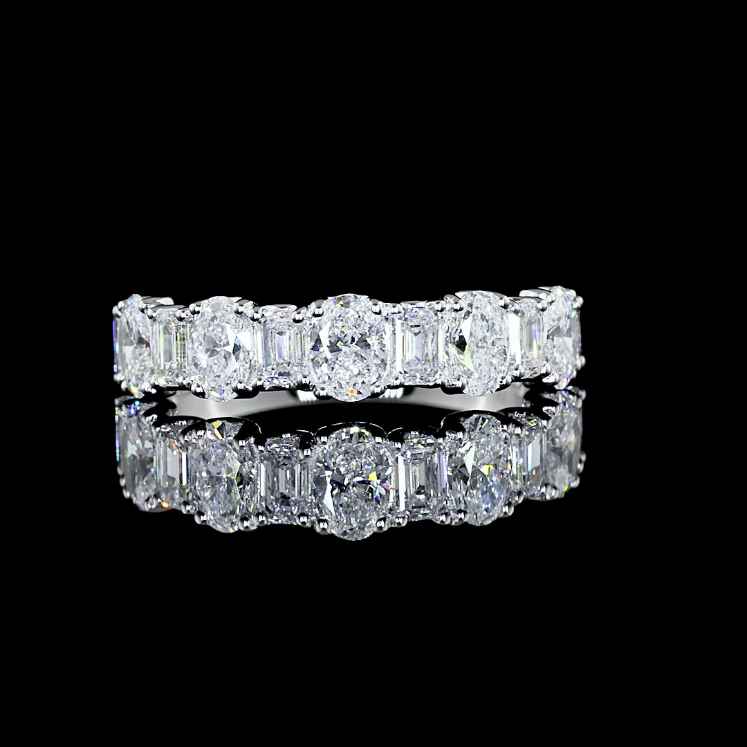 1.56 Cts 18k White Gold Mix Shape Half Eternity Eternity Band - Video