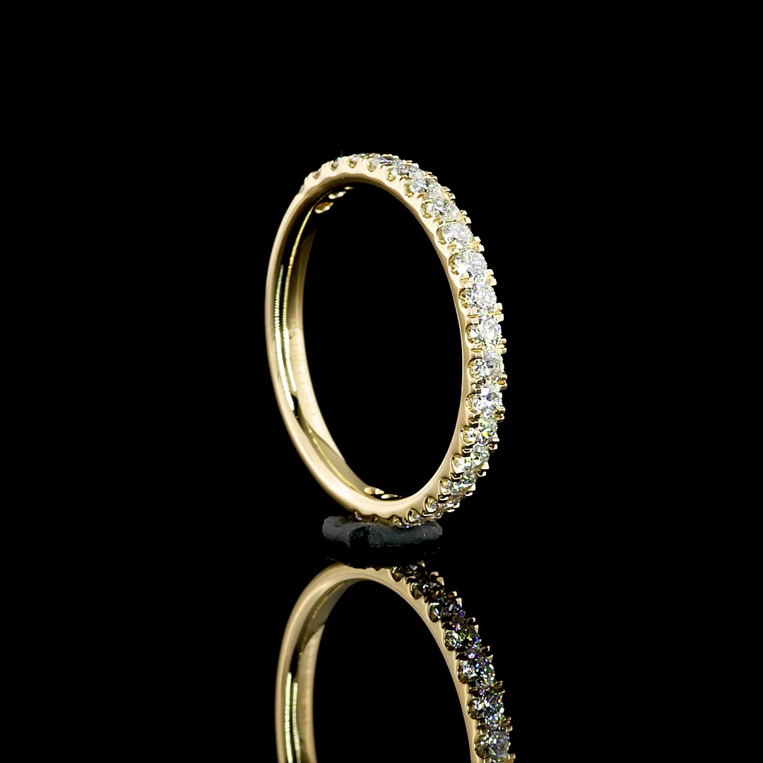 2.21 Cts 14k Yellow Gold Round Shape 3 Stones Ring - Image 3