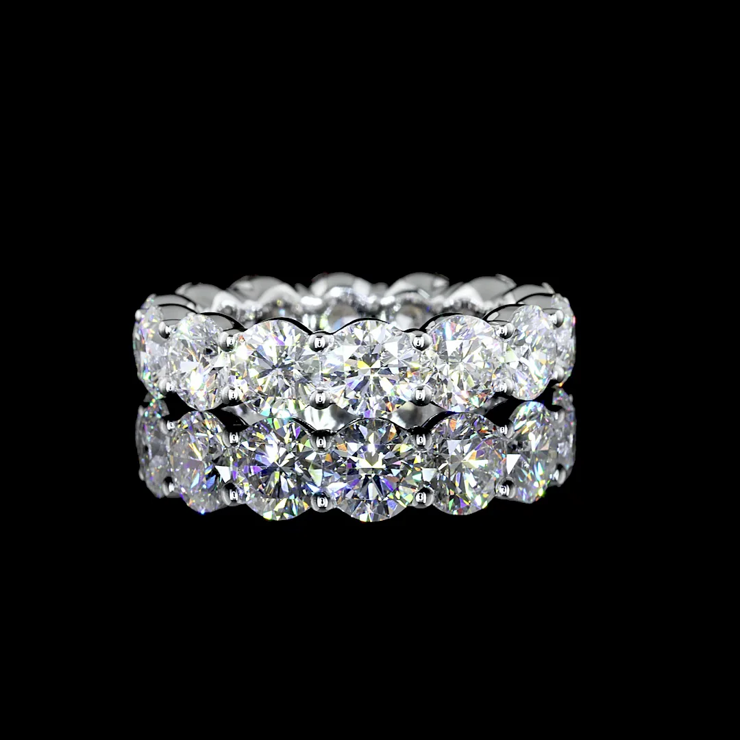 6.2 Cts 18k White Gold Round Shape Eternity Band Eternity Band - Video