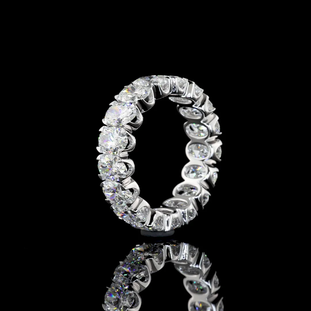 5.3 Cts 14k White Gold Oval Shape Eternity Band Eternity Band - Image 4