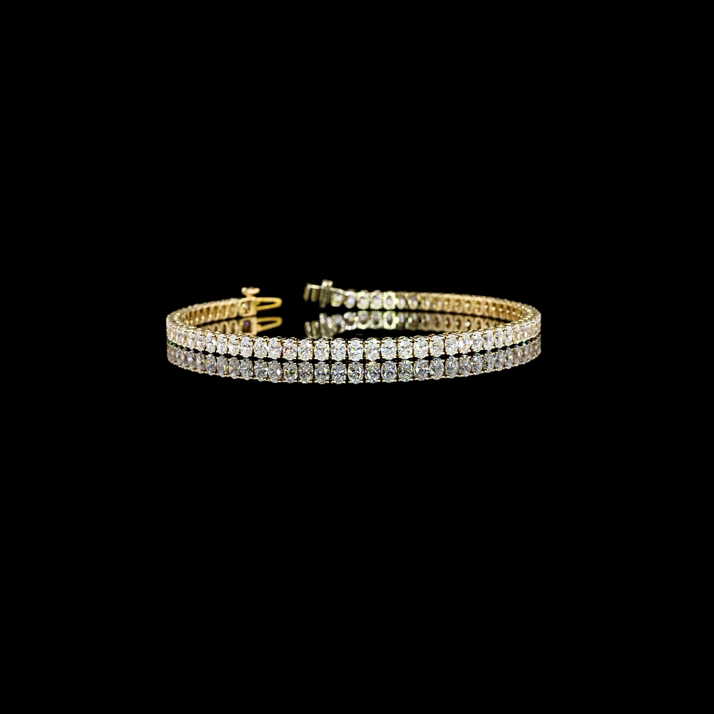 4.96 Cts 14k Yellow Gold Oval Shape Tennis Bracelet - Video