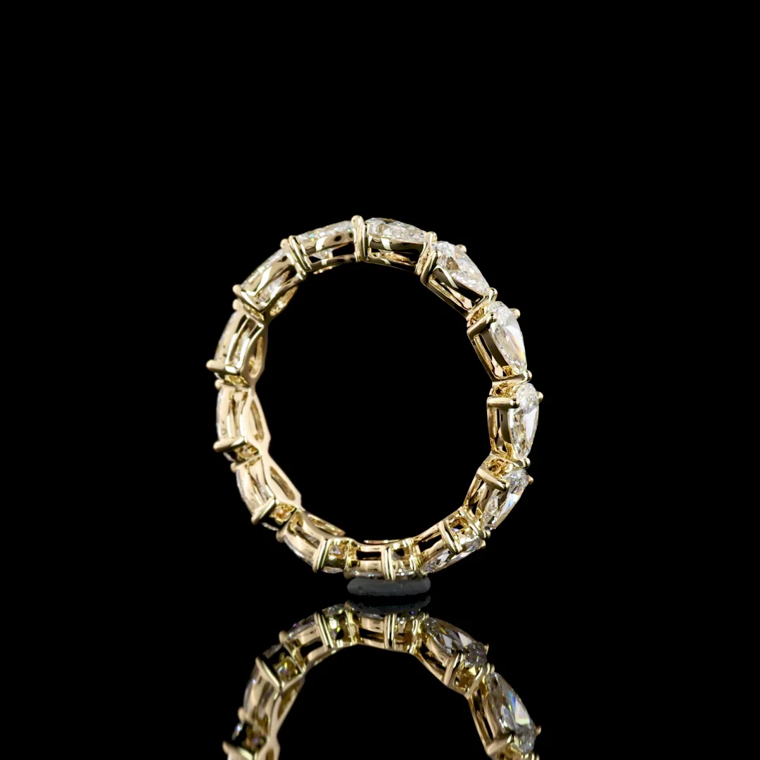 2.02 Cts 18k Yellow Gold Pear Shape Eternity Band Eternity Band - Image 3