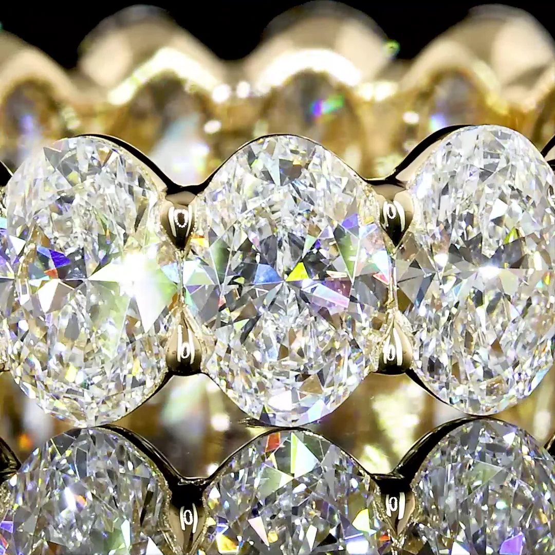 5.44 Cts 18k Yellow Gold Oval Shape Eternity Band Eternity Band - Image 2