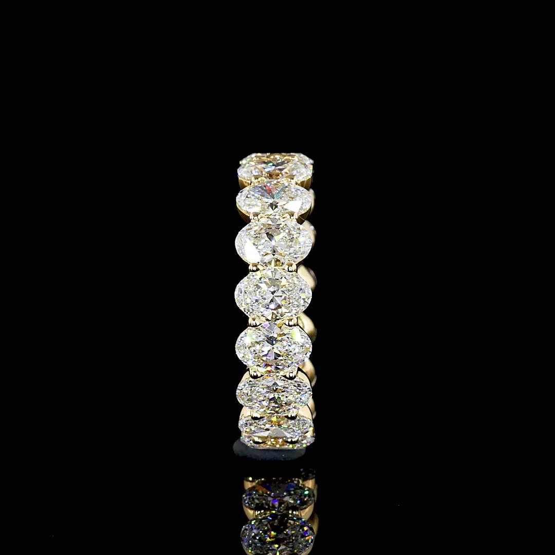 5.44 Cts 18k Yellow Gold Oval Shape Eternity Band Eternity Band - Image 4