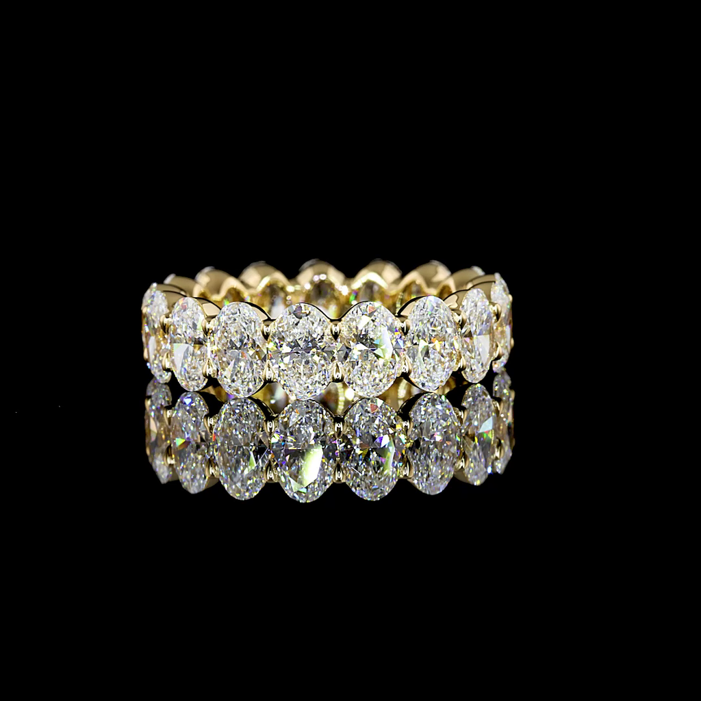 5.44 Cts 18k Yellow Gold Oval Shape Eternity Band Eternity Band - Video