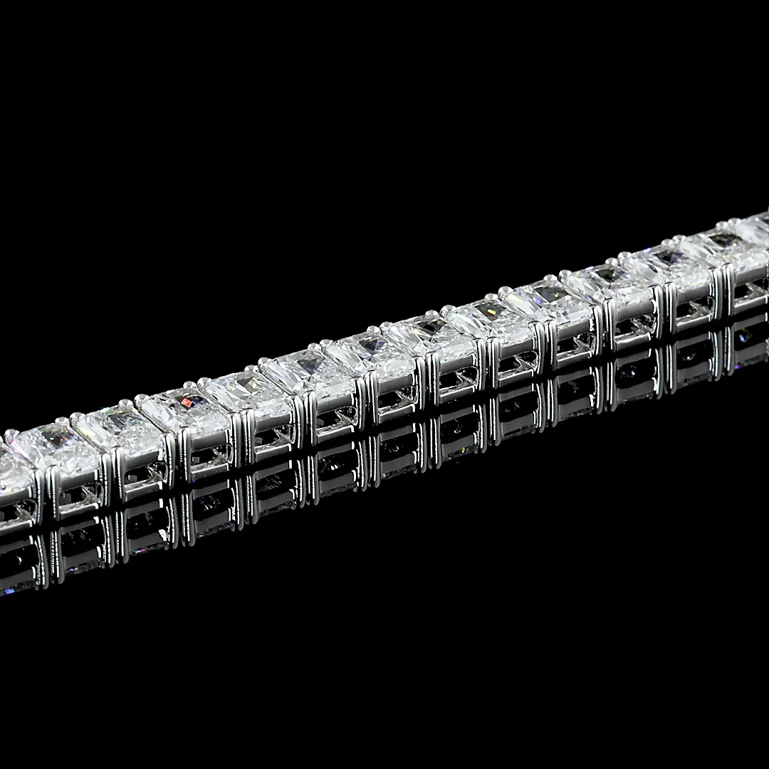 10.21 Cts 14k White Gold Radiant Shape Tennis Bracelet - Image 3