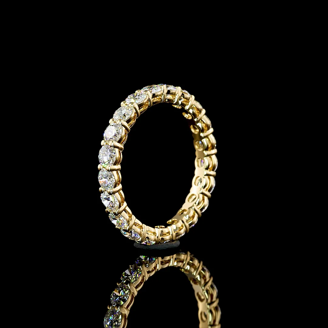 2.09 Cts 18k Yellow Gold Round Shape Eternity Band Eternity Band - Image 4