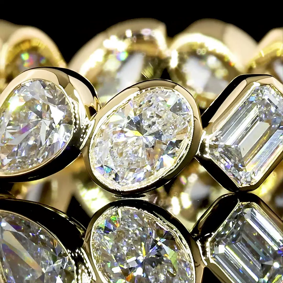 2.84 Cts 18k Yellow Gold Mix Shape Eternity Band Eternity Band - Image 2