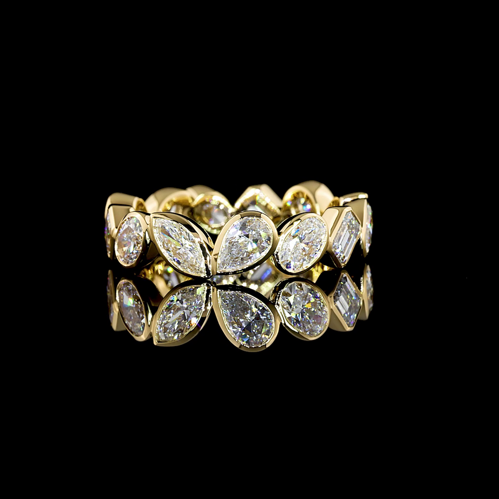 2.84 Cts 18k Yellow Gold Mix Shape Eternity Band Eternity Band - Video