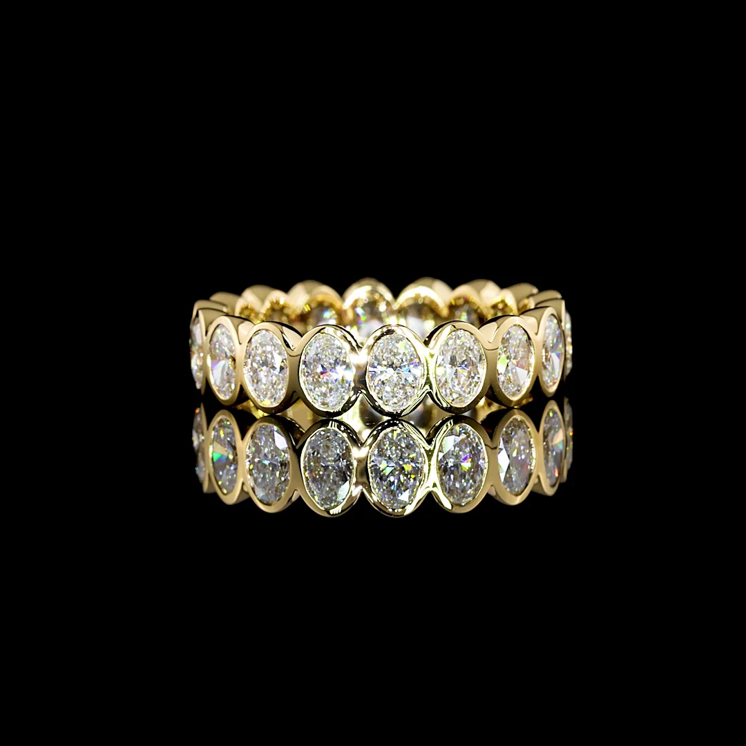 2.61 Cts 18k Yellow Gold Oval Shape Eternity Band Eternity Band - Video