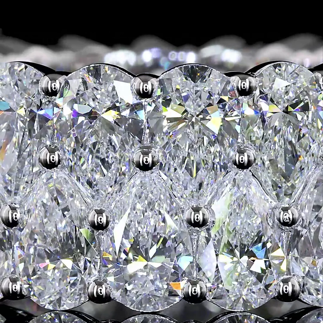 12.29 Cts 14k White Gold Pear Shape Eternity Band Eternity Band - Image 3