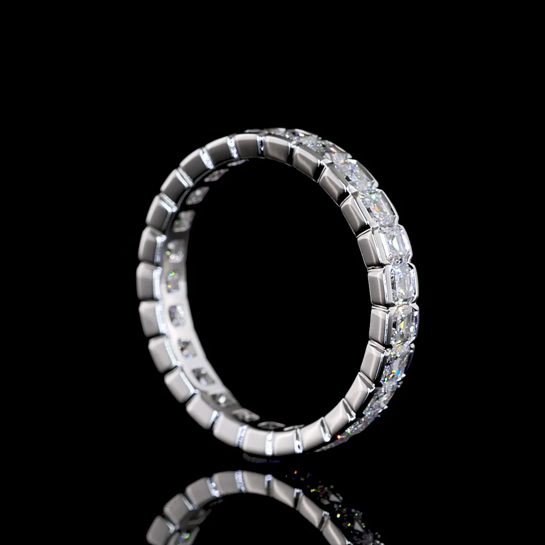1.98 Cts 14k White Gold Asscher Shape Eternity Band Eternity Band - Image 2