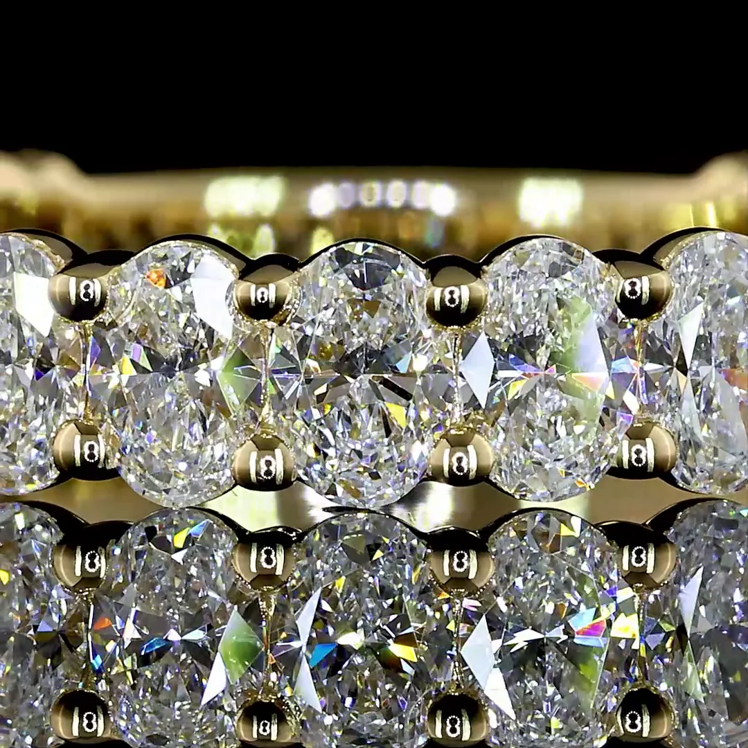 2.03 Cts 14k Yellow Gold Oval Shape 3/4 Band Eternity Band - Image 3