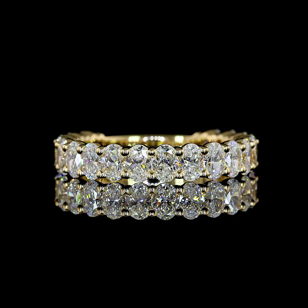 2.03 Cts 14k Yellow Gold Oval Shape 3/4 Band Eternity Band - Video