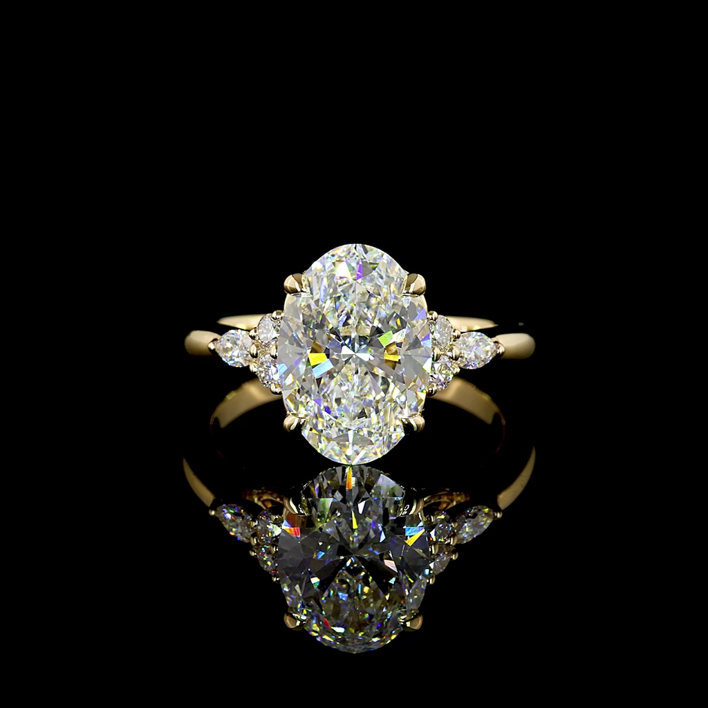 3.24 Cts 14k Yellow Gold Mix Shape Special Ring - Video