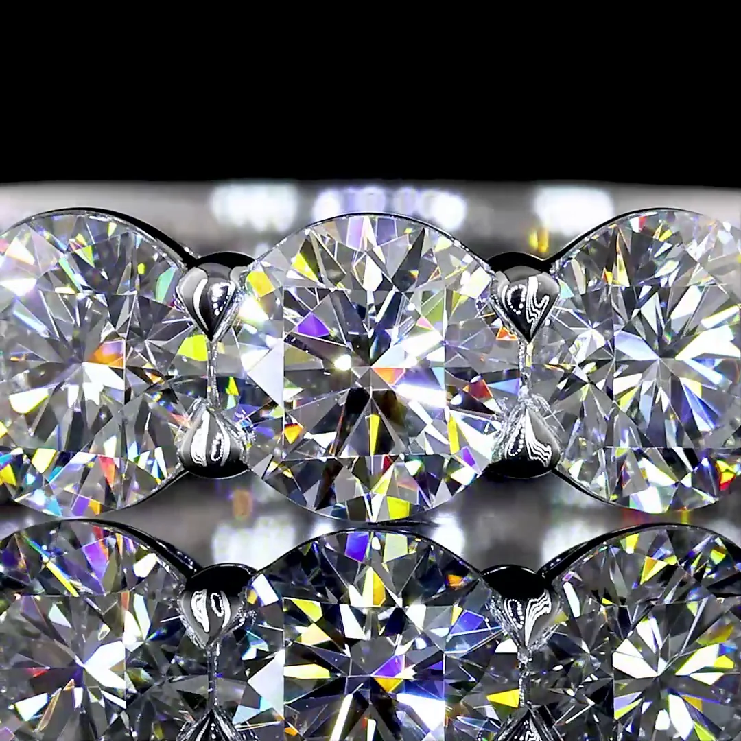 3.26 Cts 14k White Gold Round Shape 3/4 Band Eternity Band - Image 3