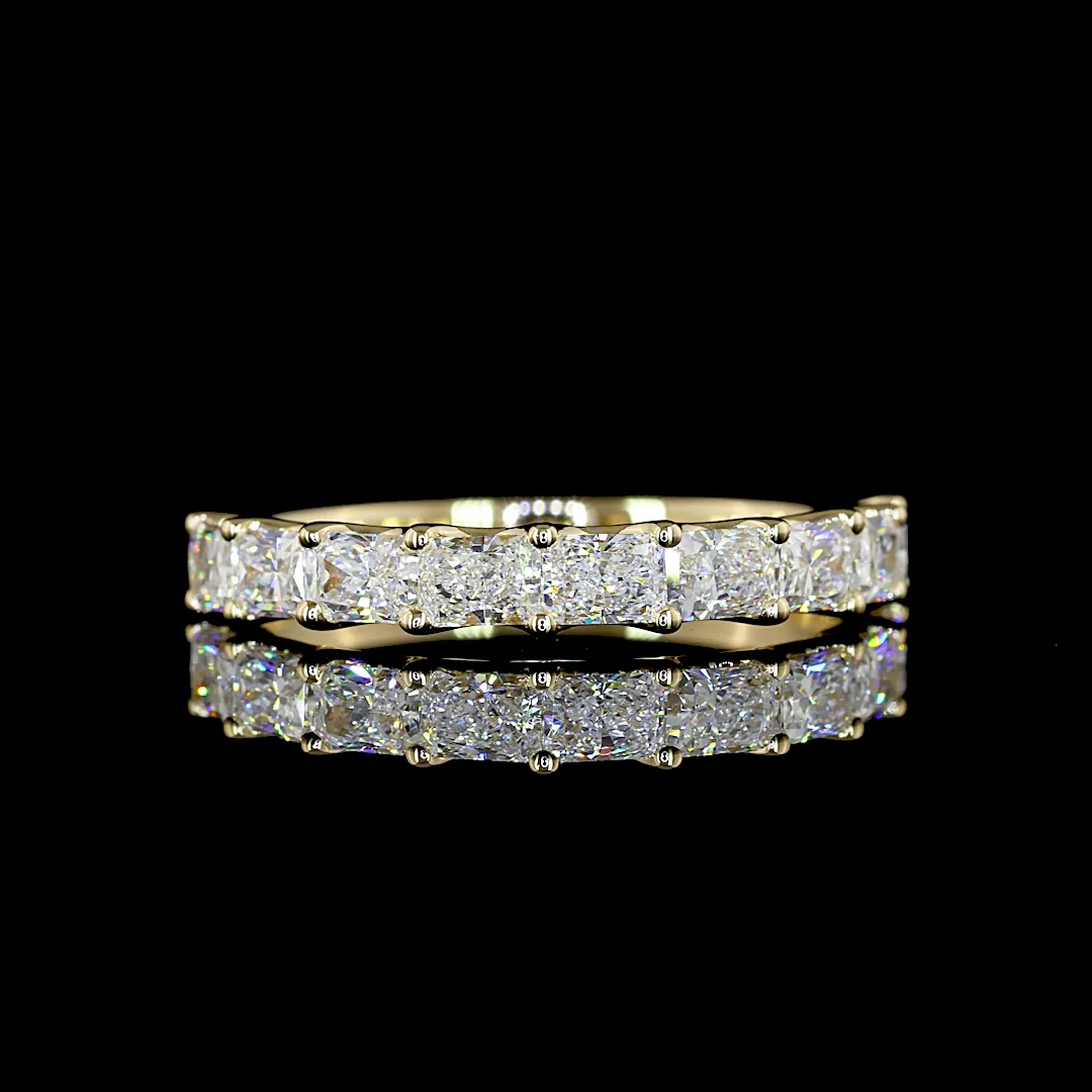 1.07 Cts 14k Yellow Gold Radiant Shape Half Eternity Eternity Band - Video