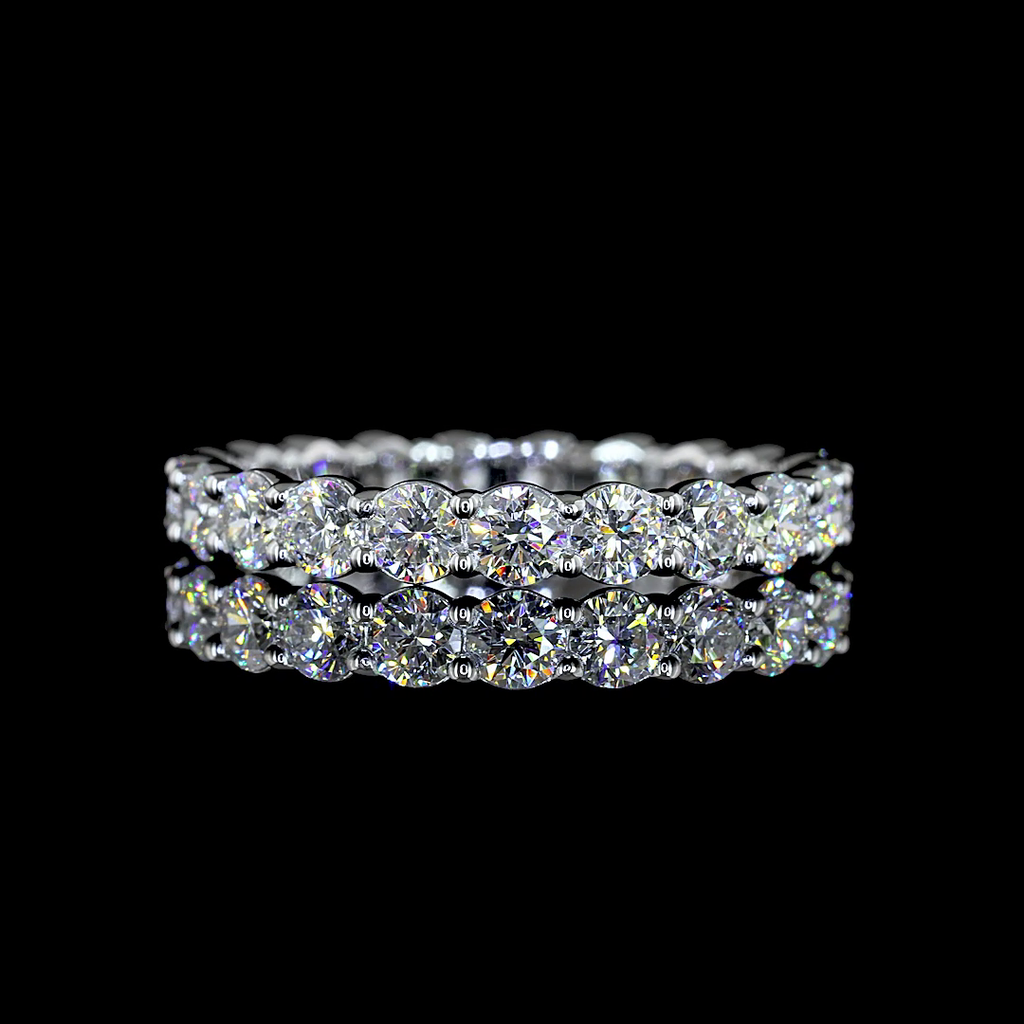 1.85 Cts 14k White Gold Round Shape Eternity Band Eternity Band - Video
