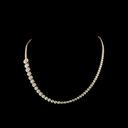 10.06 Cts 14k Yellow Gold Round Shape Riviera Necklace - Video