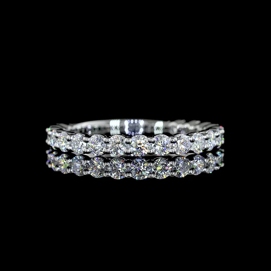 0.64 Cts Platinum Round Shape 3/4 Band Eternity Band - Video
