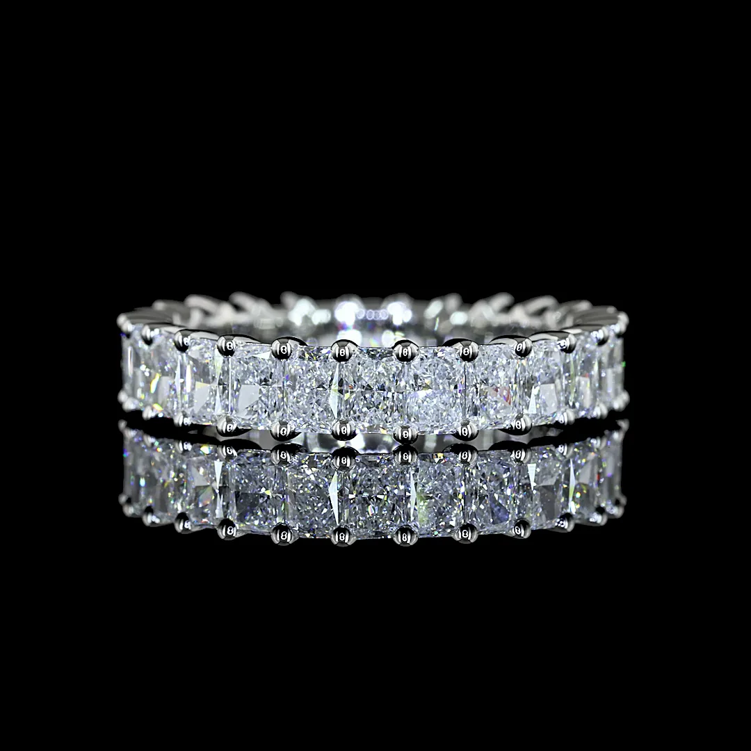 2.69 Cts Platinum Radiant Shape Eternity Band Eternity Band - Video
