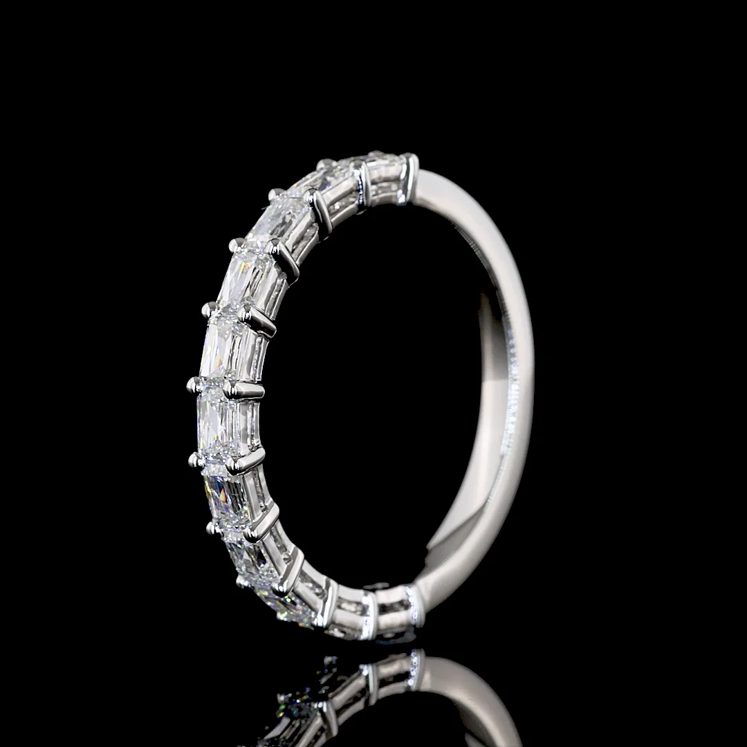 1.07 Cts Platinum Radiant Modified Shape Half Eternity Eternity Band - Image 4