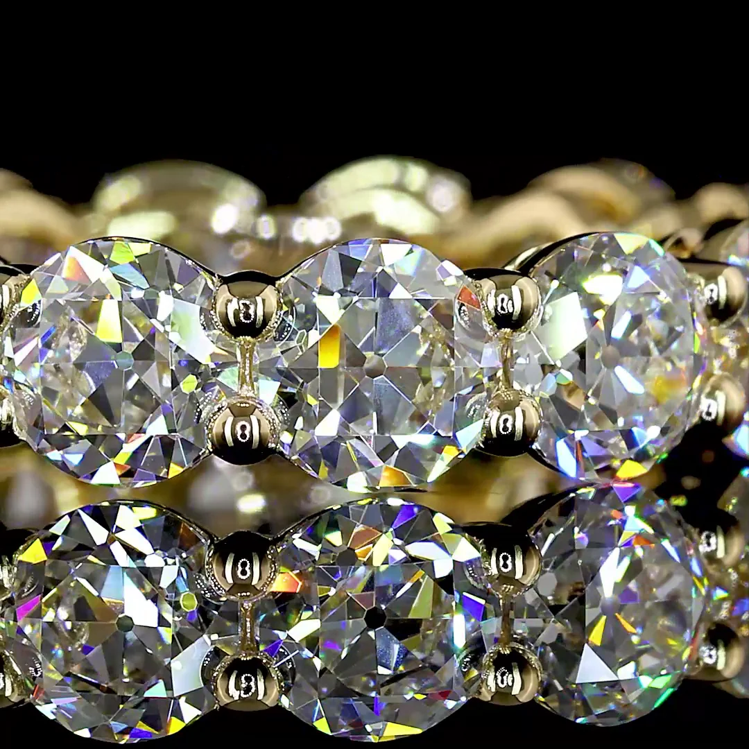 4.5 Cts 14k Yellow Gold Old European Brilliant Shape Eternity Band Eternity Band - Image 3