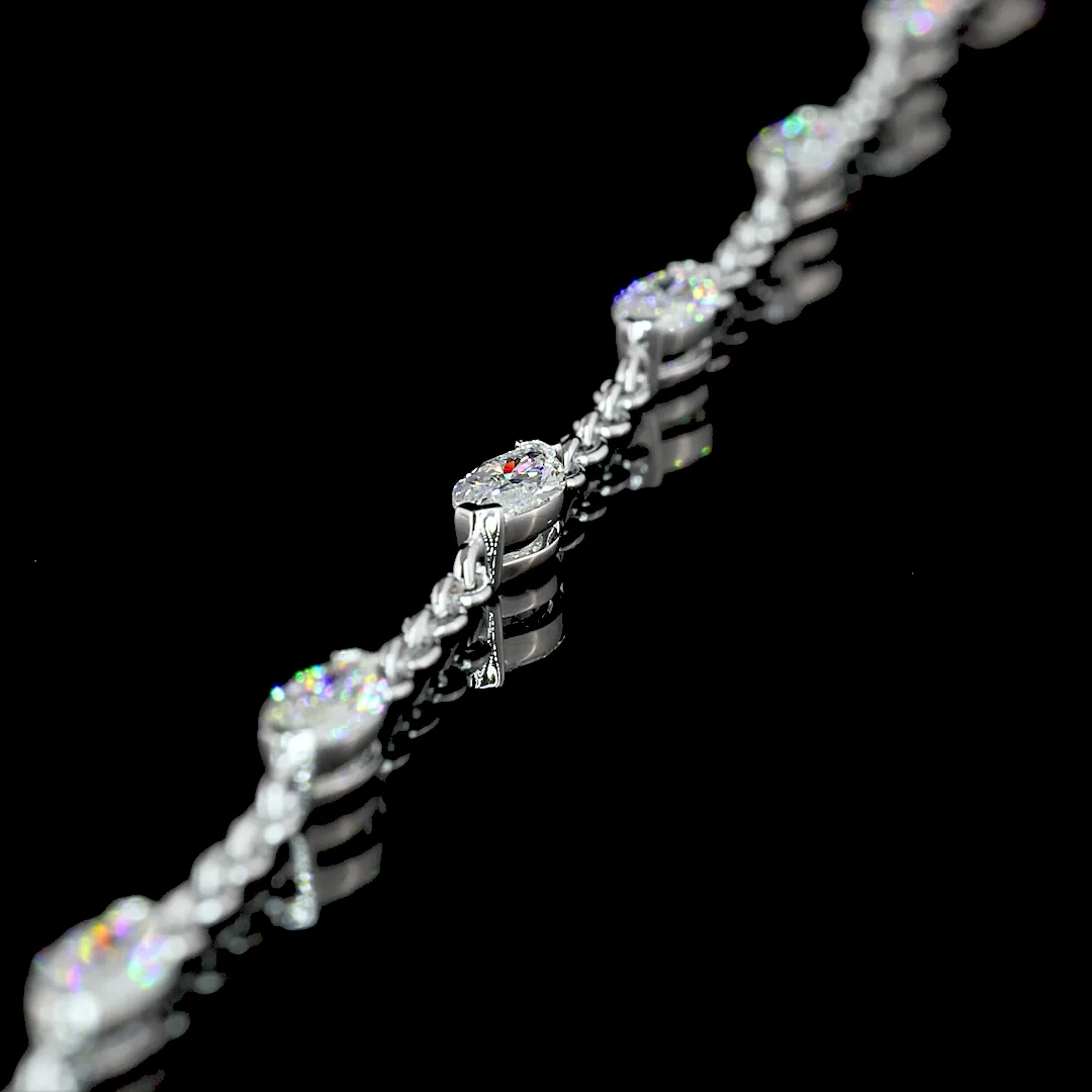 4.99 Cts 14k White Gold Mix Shape Special Necklace - Image 4