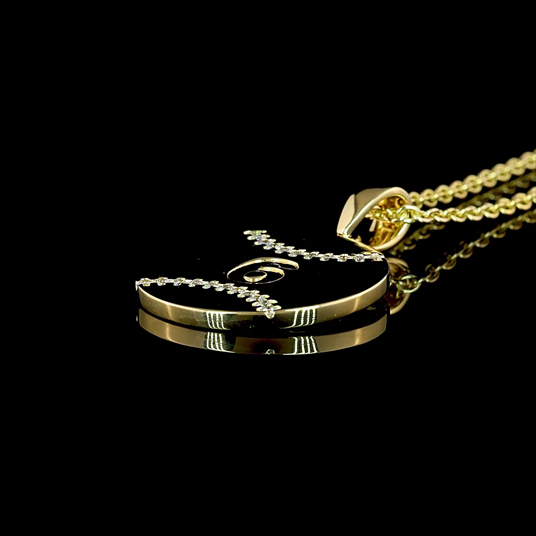 0.17 Cts 14k Yellow Gold Round Shape Pendant Pendant - Image 4