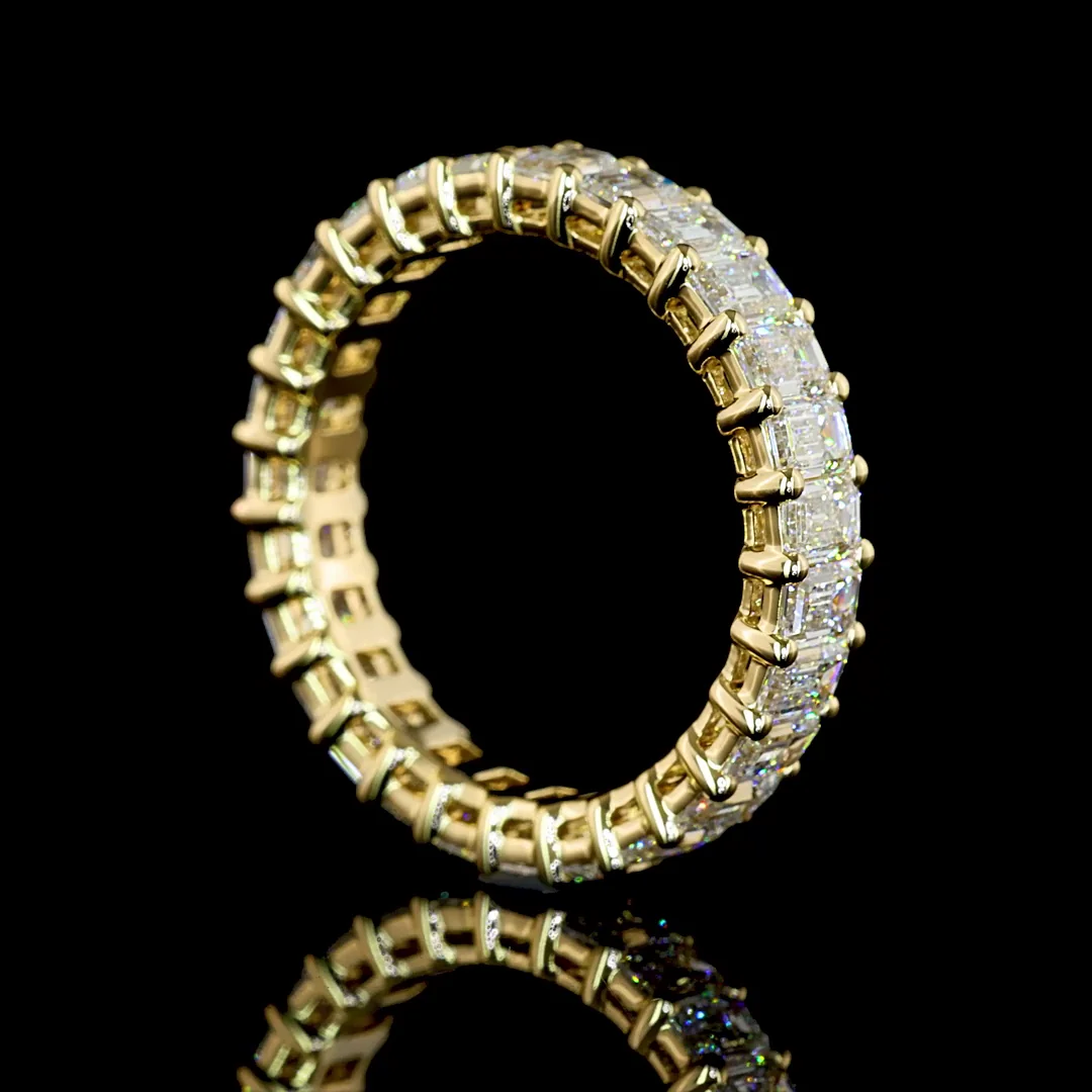 2.93 Cts 14k Yellow Gold Emerald Shape Eternity Band Eternity Band - Image 2