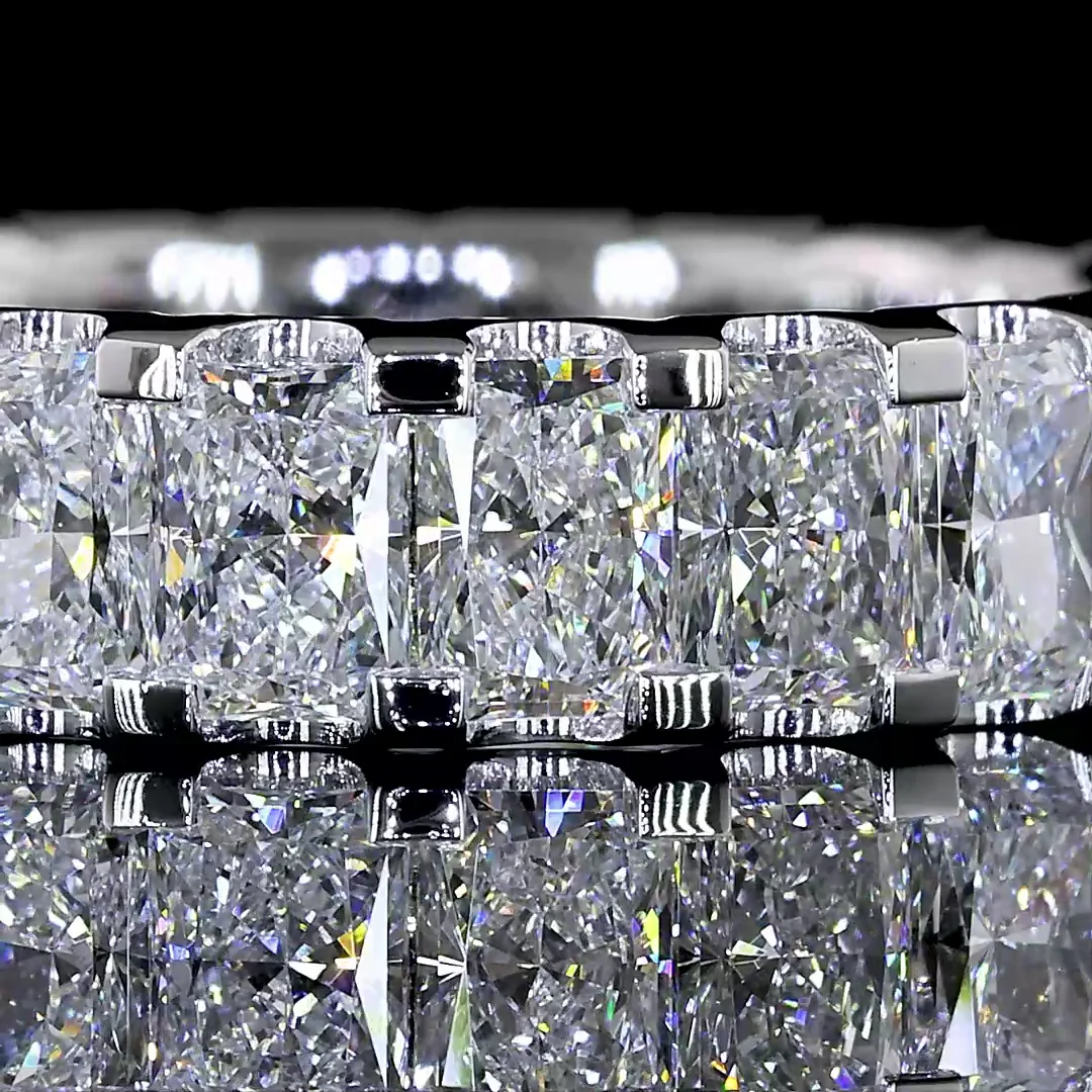 3.33 Cts 14k White Gold Radiant Shape Eternity Band Eternity Band - Image 3