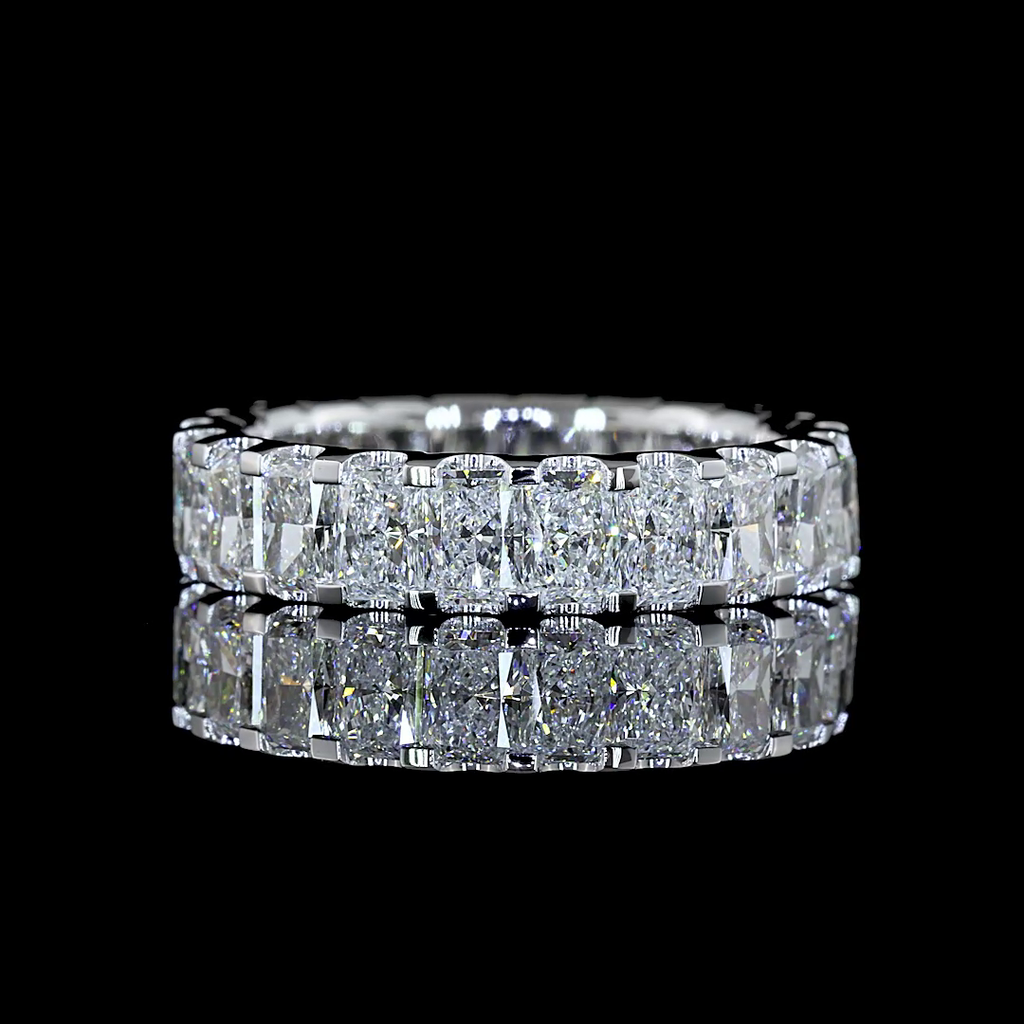 3.33 Cts 14k White Gold Radiant Shape Eternity Band Eternity Band - Video