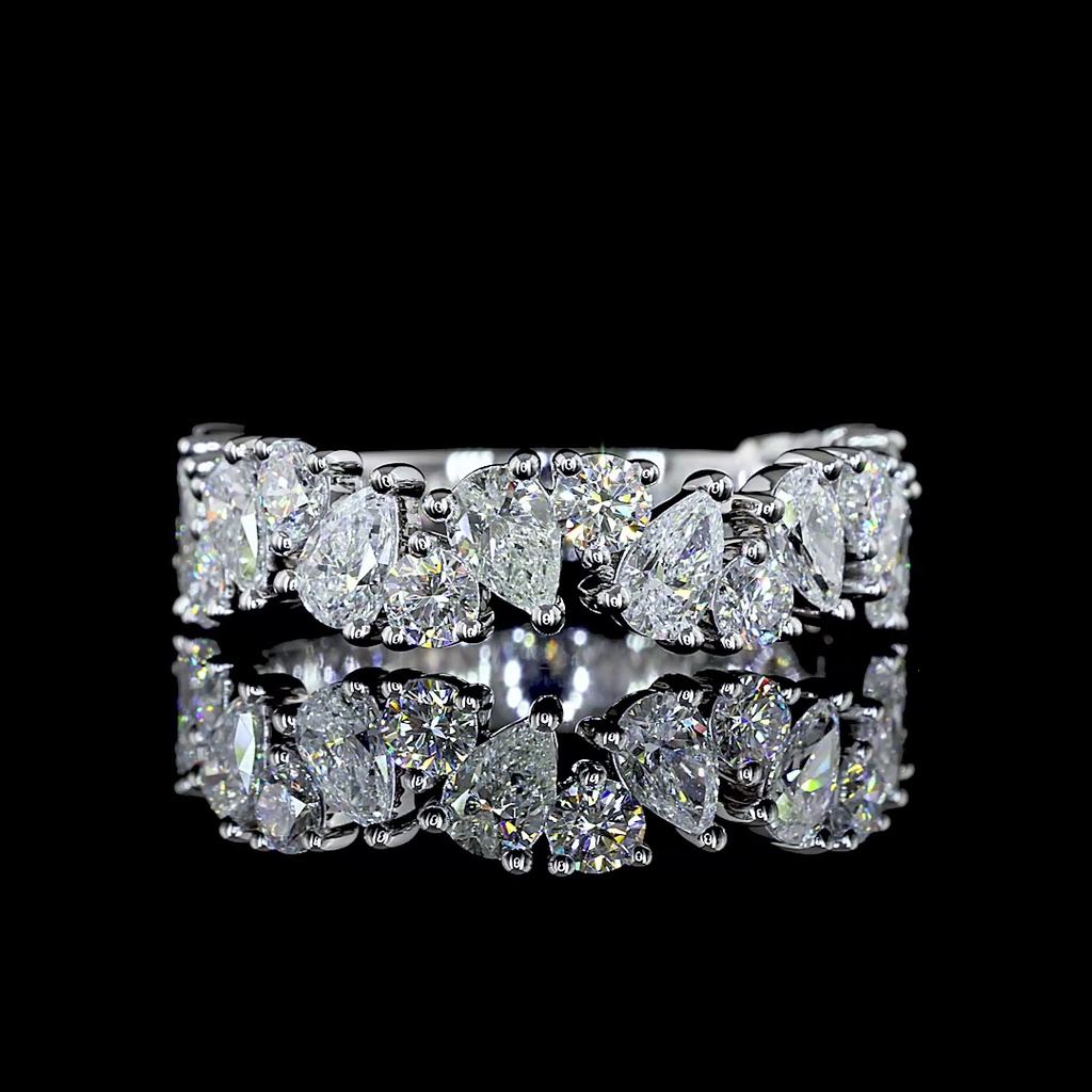 1.61 Cts 14k White Gold Mix Shape 3/4 Band Eternity Band - Video