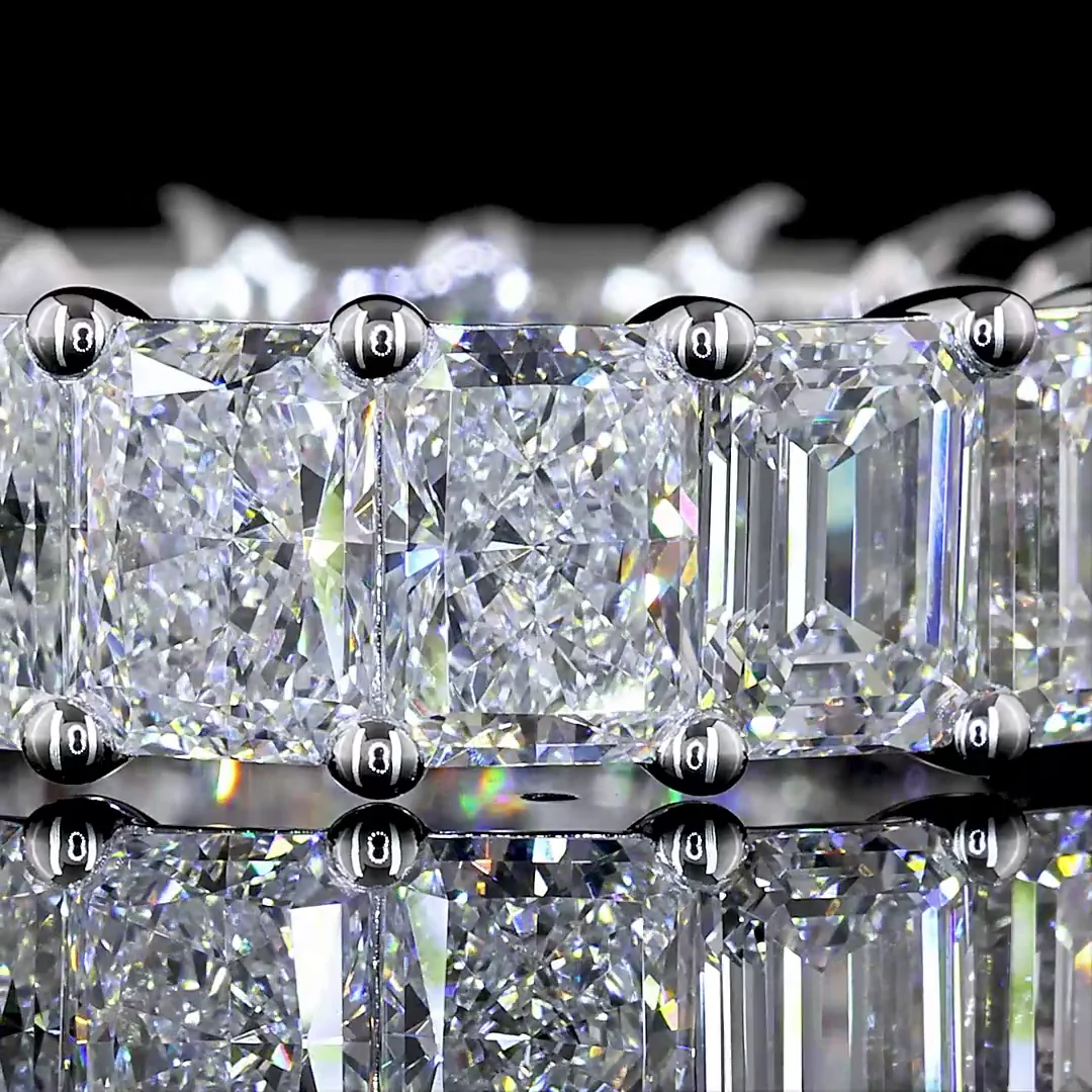 6.93 Cts 14k White Gold Mix Shape Eternity Band Eternity Band - Image 3