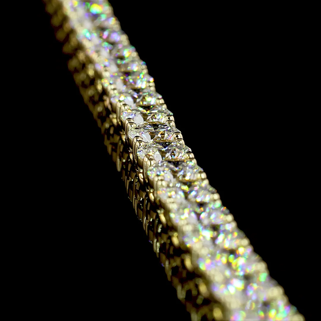 41.84 Cts 14k Yellow Gold Round Shape Tennis Necklace - Image 2