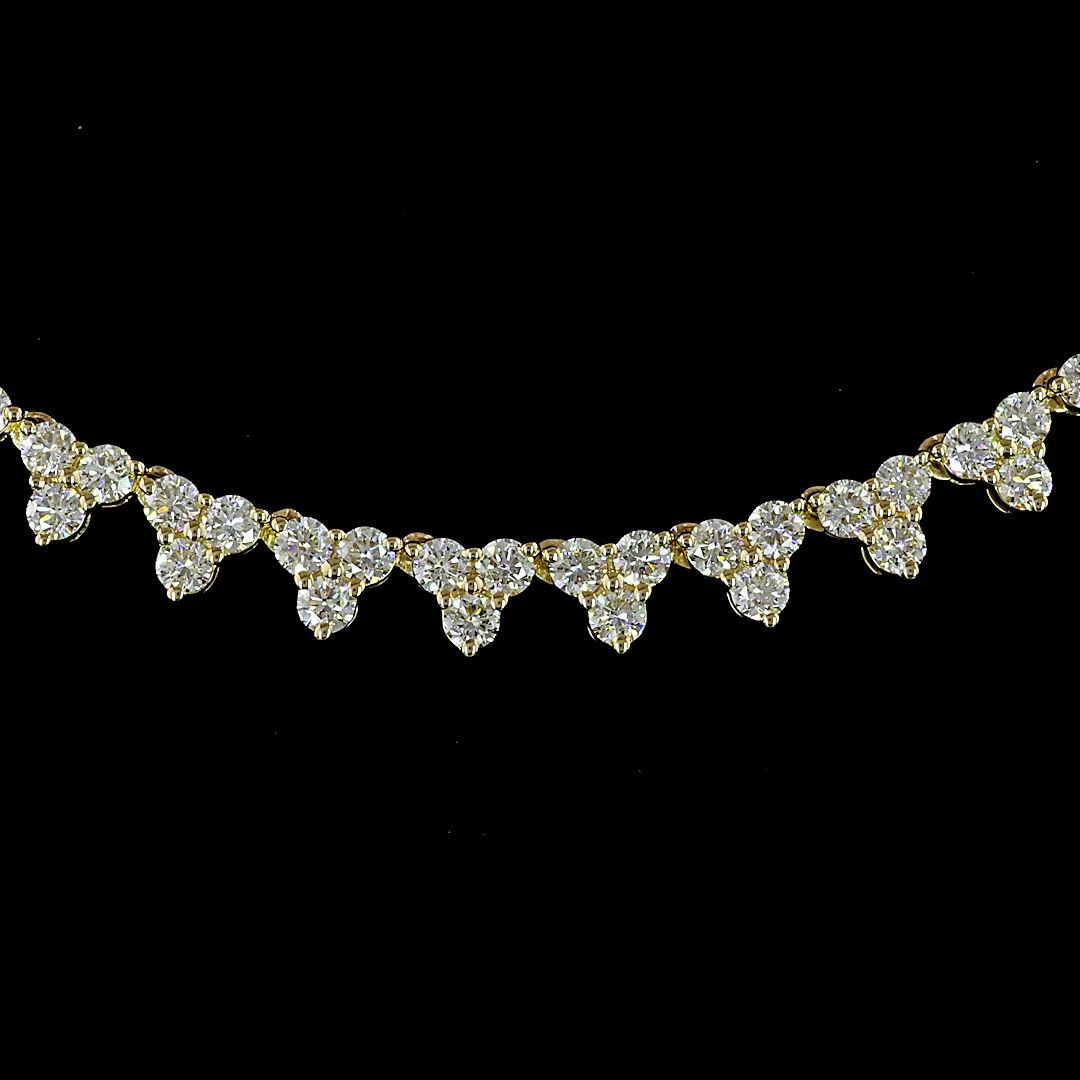 6.16 Cts 14k Yellow Gold Round Shape Tennis Necklace - Image 3