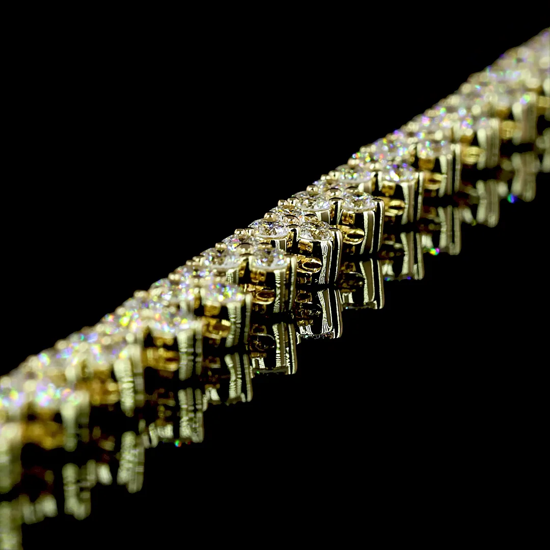 6.16 Cts 14k Yellow Gold Round Shape Tennis Necklace - Image 4