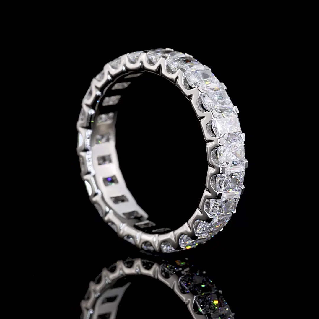 3.54 Cts 14k White Gold Radiant Shape Eternity Band Eternity Band - Image 2