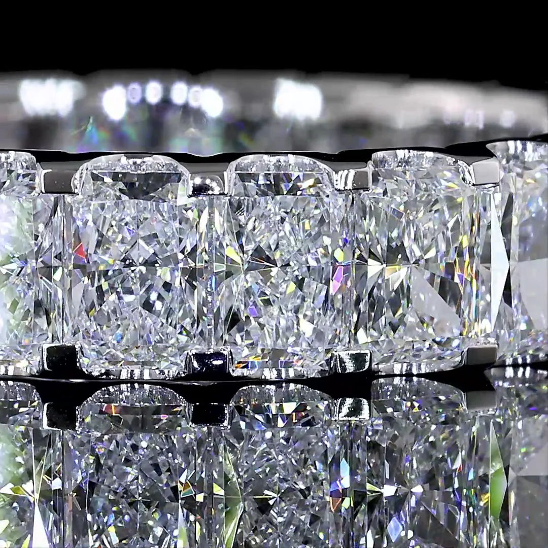 3.54 Cts 14k White Gold Radiant Shape Eternity Band Eternity Band - Image 3