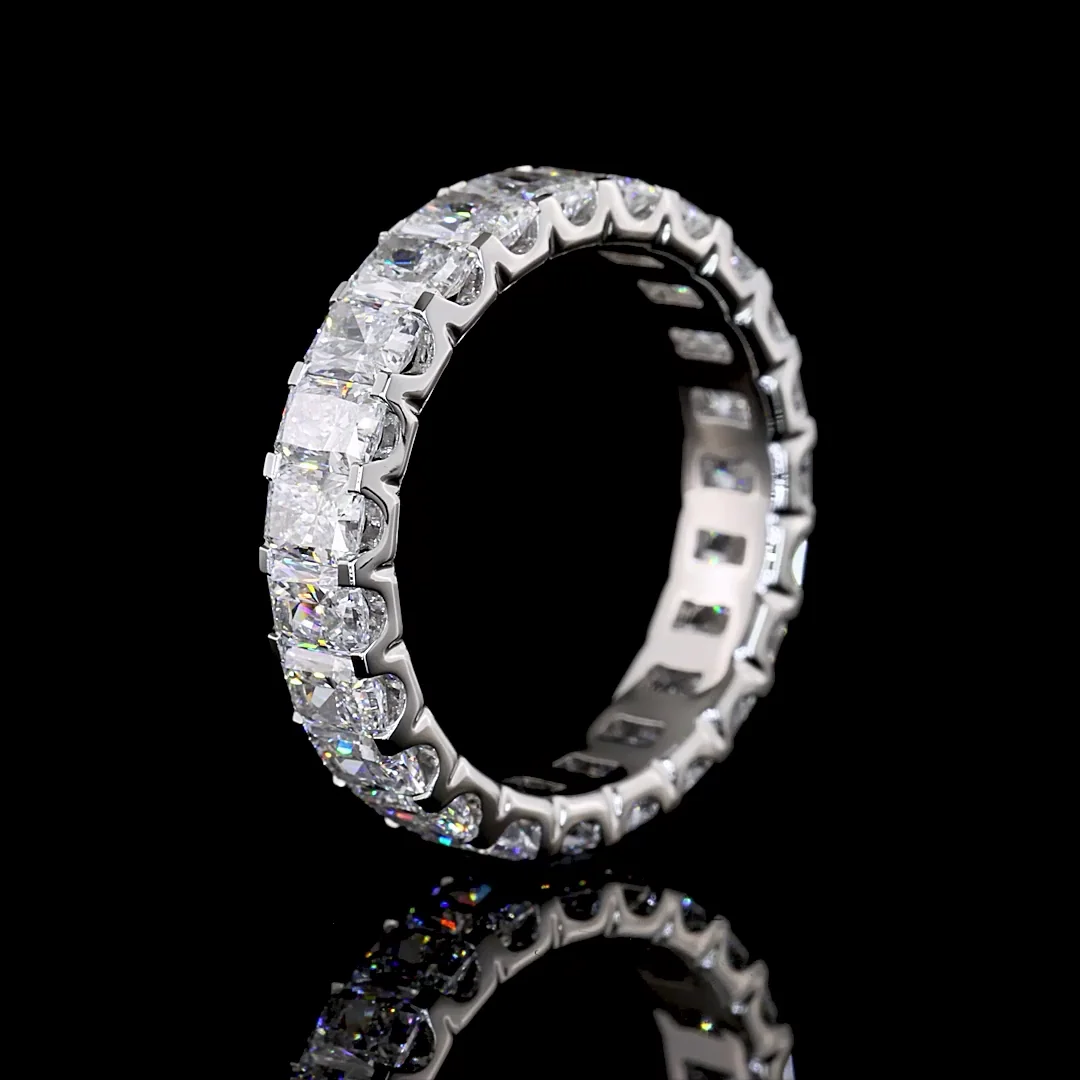 3.54 Cts 14k White Gold Radiant Shape Eternity Band Eternity Band - Image 4