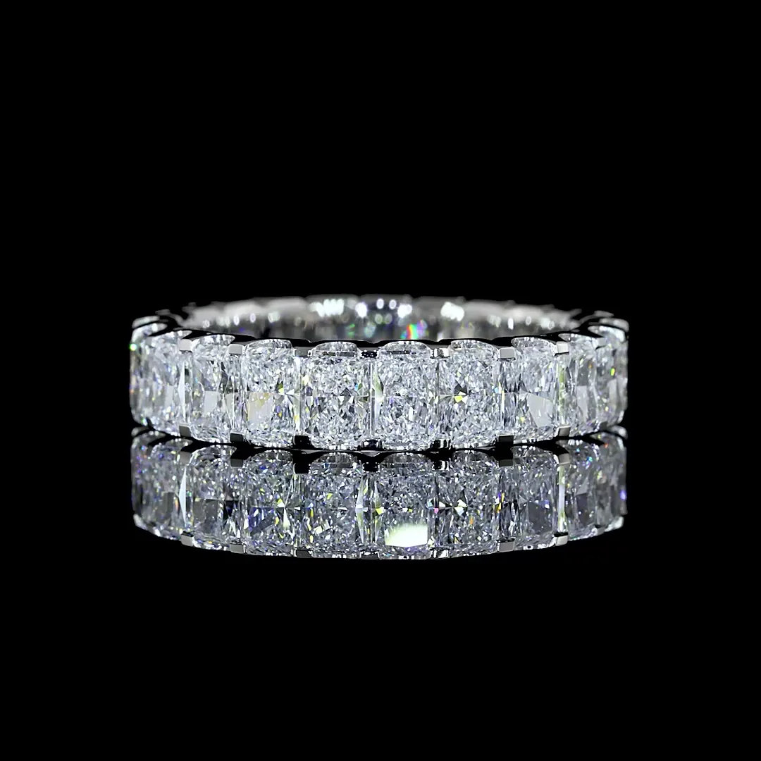 3.54 Cts 14k White Gold Radiant Shape Eternity Band Eternity Band - Video