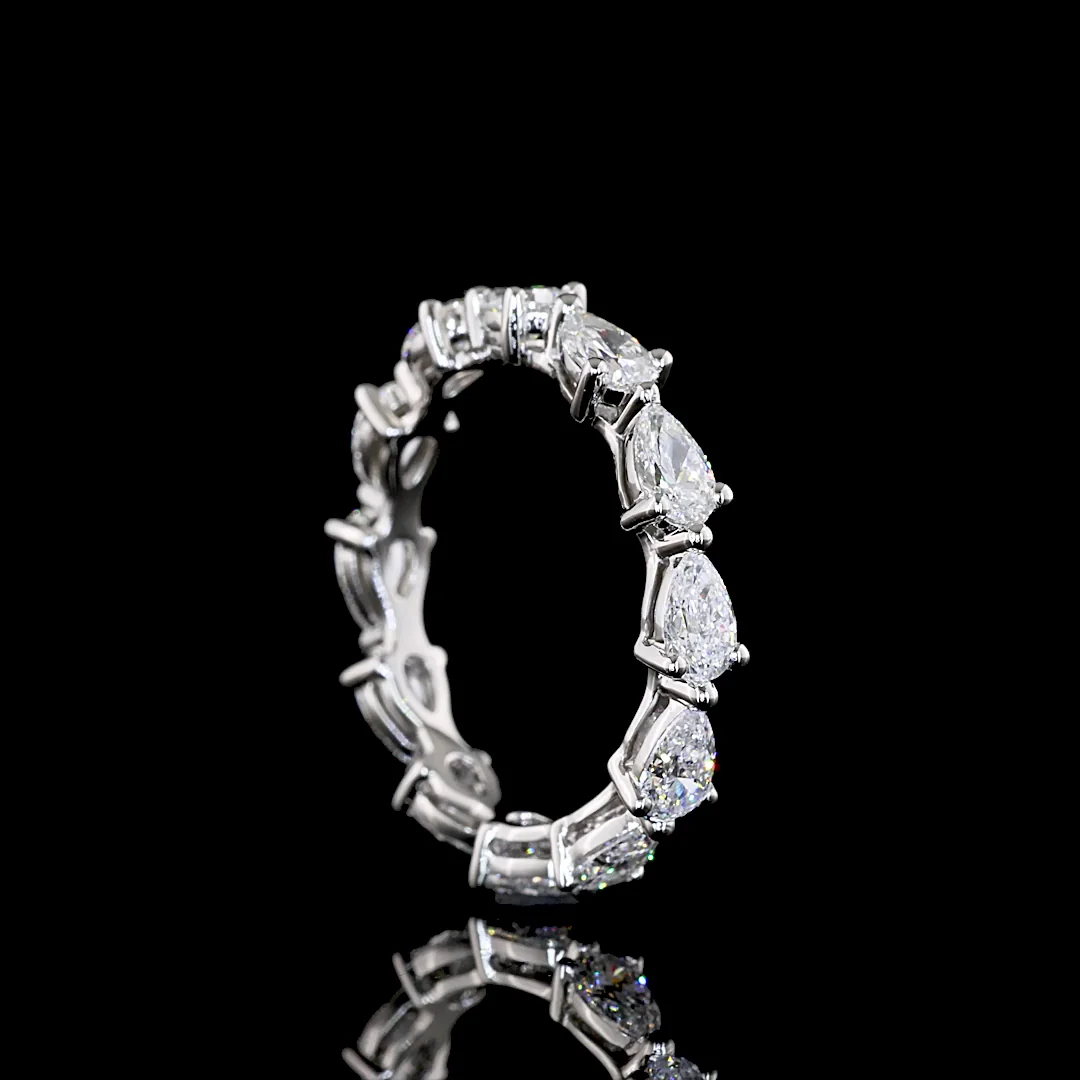 1.83 Cts Platinum Pear Shape Eternity Band Eternity Band - Image 2