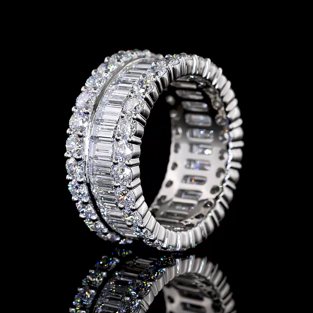 3.62 Cts Platinum Mix Shape Special Eternity Band - Image 4