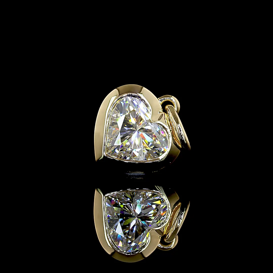 1.01 Cts 14k Yellow Gold Heart Shape Solitaire Pendant - Video