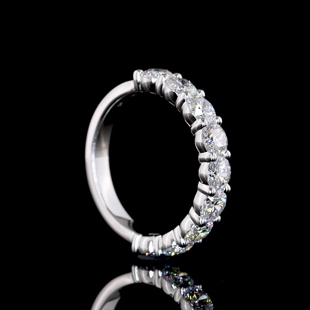 1.99 Cts 14k White Gold Round Shape Half Eternity Eternity Band - Image 2