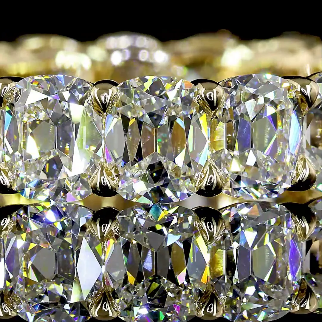 8.05 Cts 14k Yellow Gold Antique Cushion Shape Eternity Band Eternity Band - Image 3