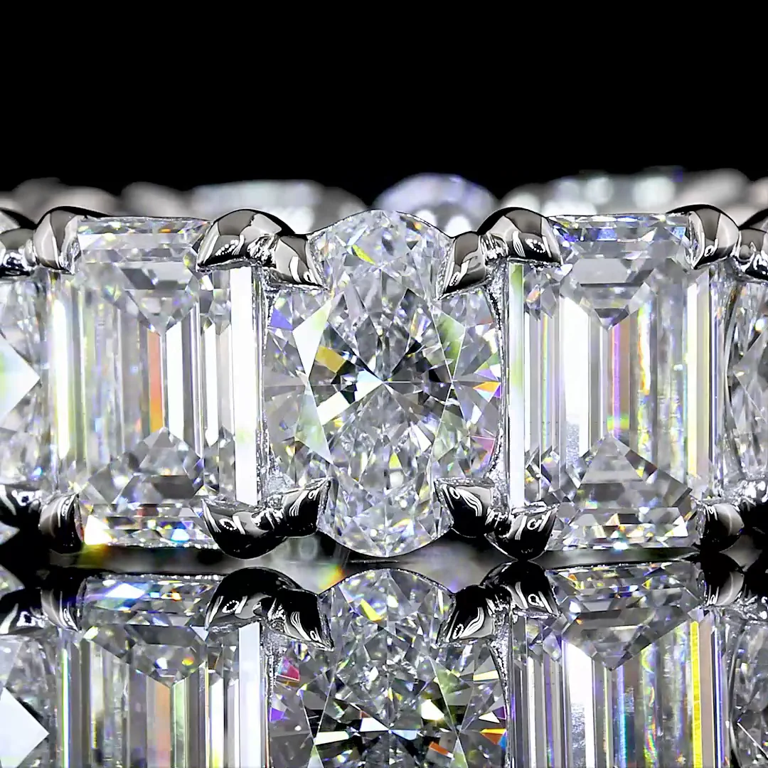 8.77 Cts Platinum Mix Shape Eternity Band Eternity Band - Image 3