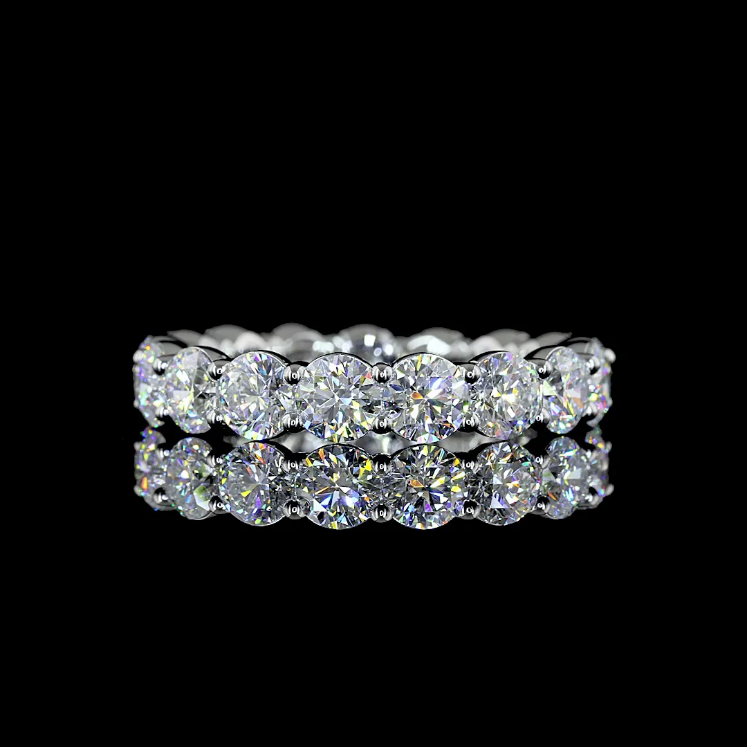 5.08 Cts Platinum Round Shape Eternity Band Eternity Band - Video