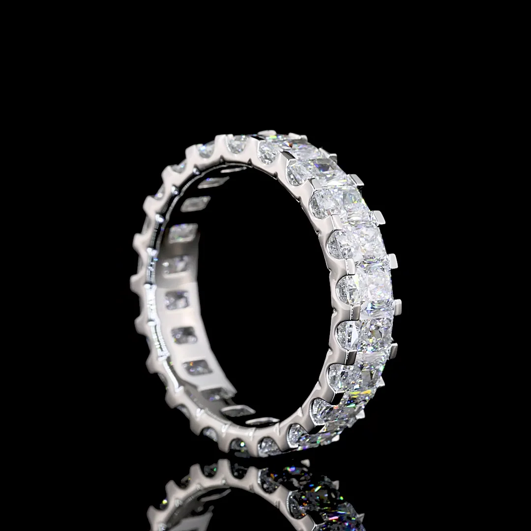 3.36 Cts Platinum Radiant Shape Eternity Band Eternity Band - Image 2