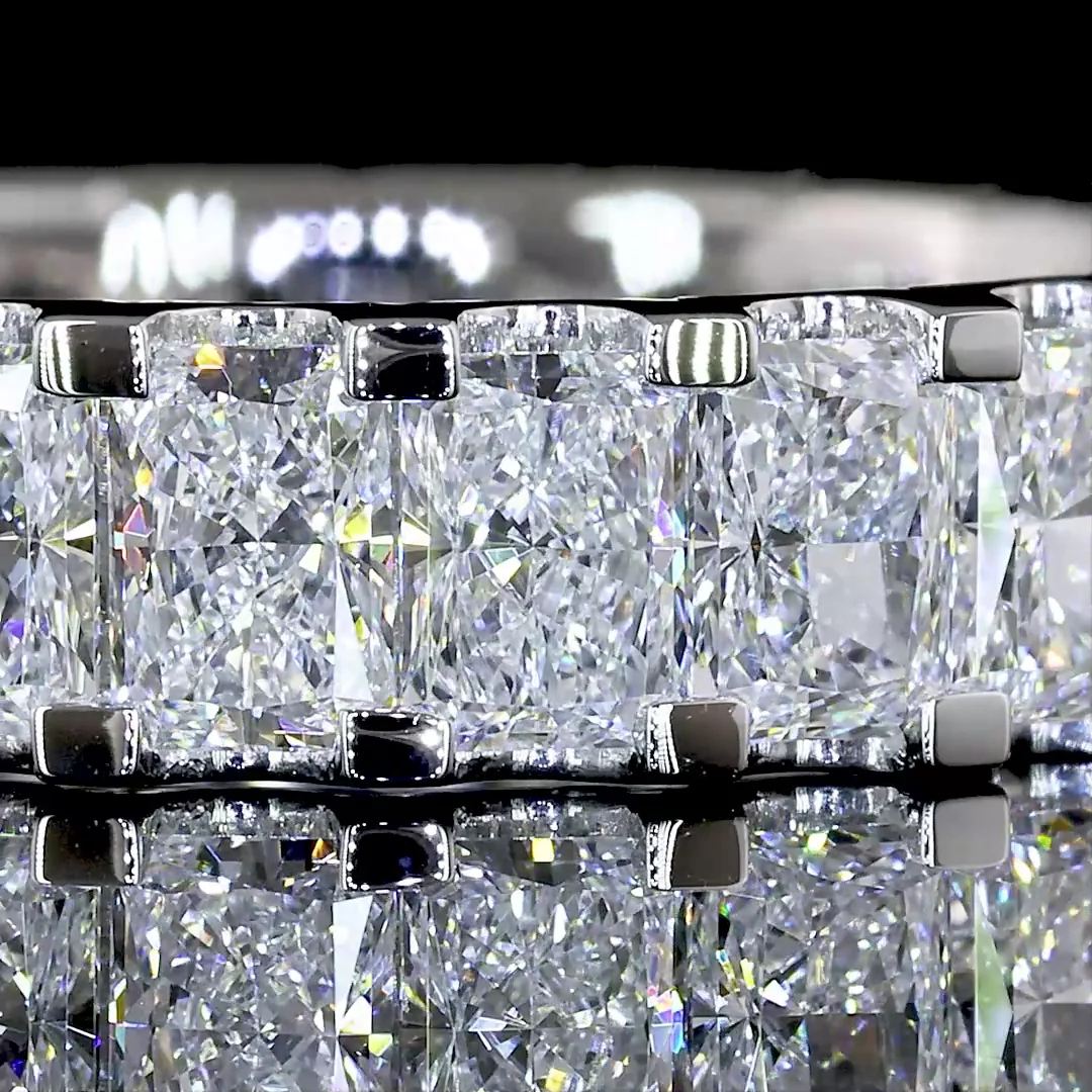 3.36 Cts Platinum Radiant Shape Eternity Band Eternity Band - Image 3